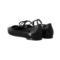 Dolce & Gabbana Slipper/Ballerinas aus Leder in Schwarz