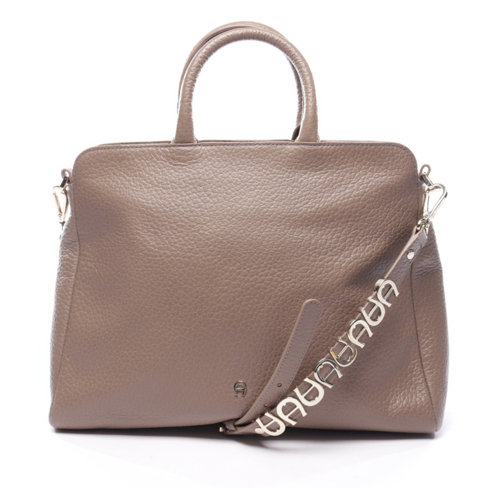 Aigner Handtas Leer in Taupe