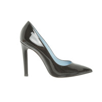 Pollini Pumps/Peeptoes aus Lackleder in Schwarz