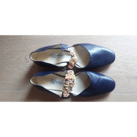 Pollini Slipper/Ballerinas aus Leder in Blau