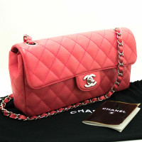 Chanel Timeless Classic Leer in Roze