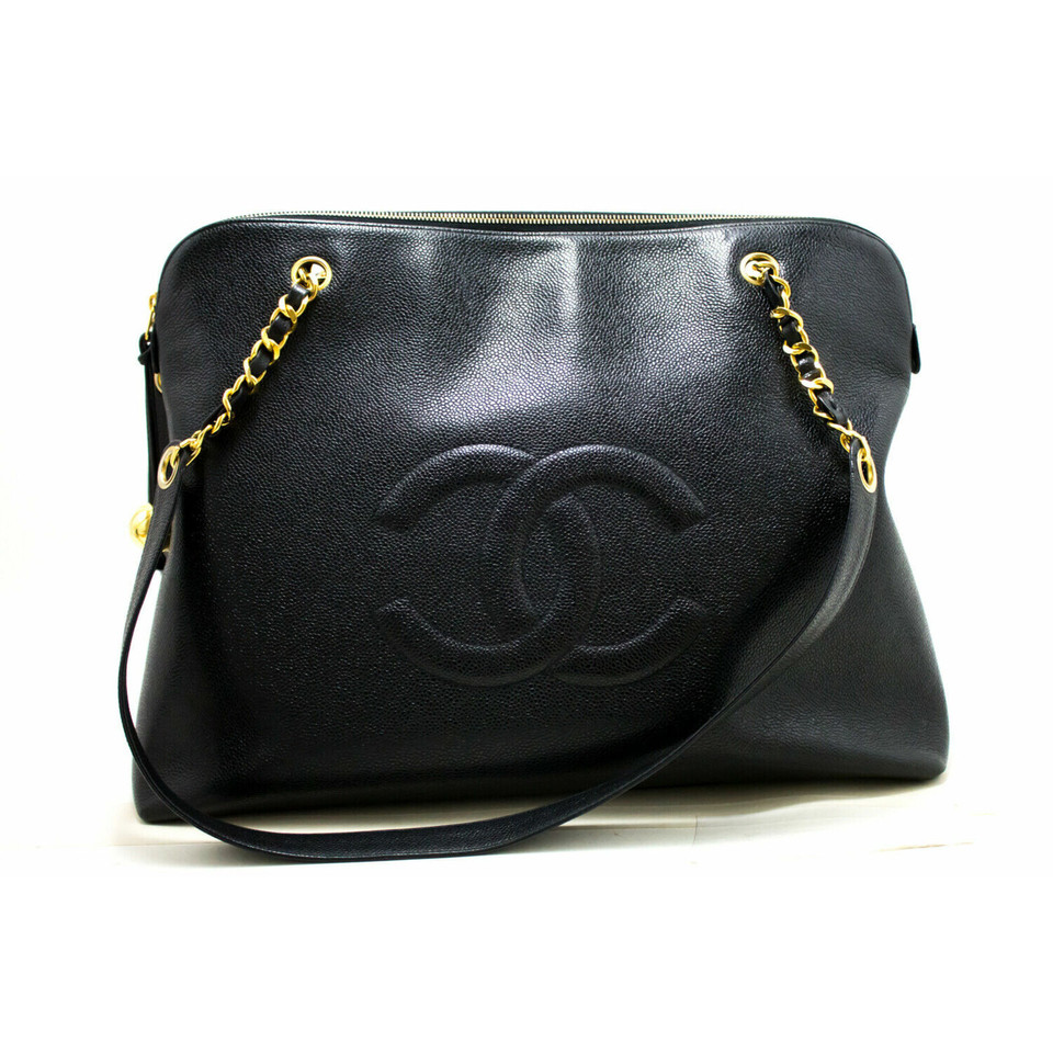 Chanel Handtas Leer in Zwart