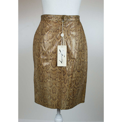 Genny Skirt Leather in Ochre