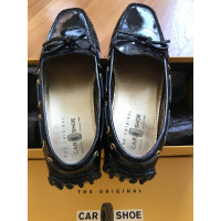 Car Shoe Slipper/Ballerinas aus Lackleder in Schwarz