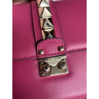 Valentino Garavani Lock Leer in Fuchsia