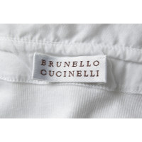 Brunello Cucinelli Oberteil aus Baumwolle in Weiß