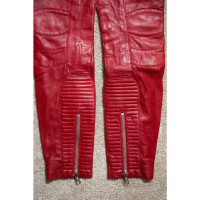Set Paire de Pantalon en Cuir en Rouge