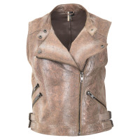 Topshop Jacket/Coat Leather in Brown