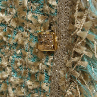 Escada blazer tricotée en turquoise / beige