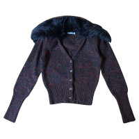 Prada Cardigan con collo in pelliccia sintetica