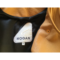 Hogan Jacke/Mantel aus Leder in Ocker