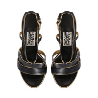 Salvatore Ferragamo Wedges aus Leder in Schwarz