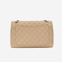 Chanel Classic Flap Bag Jumbo en Cuir en Beige