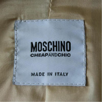 Moschino Cheap And Chic Veste/Manteau en Cuir en Crème