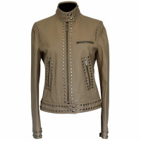 Moschino Cheap And Chic Jacket/Coat Leather in Cream