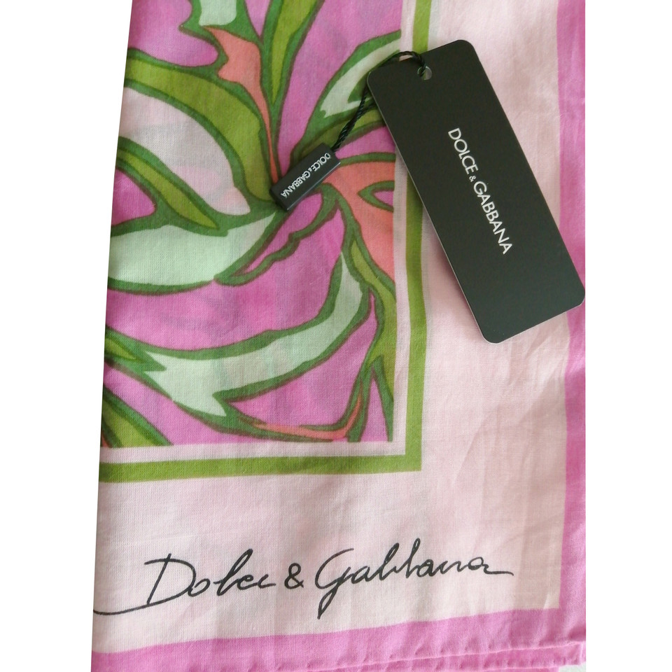 Dolce & Gabbana Echarpe/Foulard en Coton en Rose/pink
