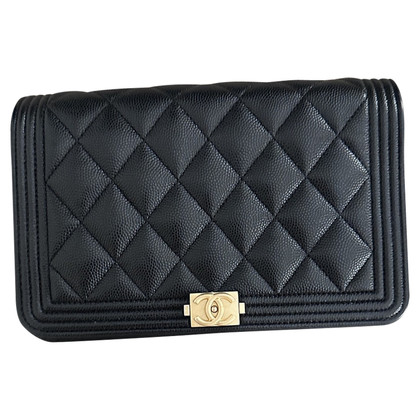 Chanel Boy Wallet on Chain Leather in Black