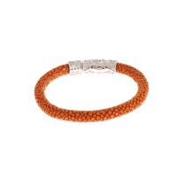 Nialaya Bracelet/Wristband Silver in Orange