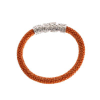 Nialaya Bracelet/Wristband Silver in Orange