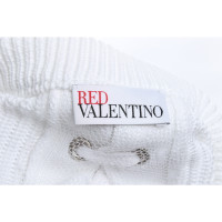Red (V) Knitwear Cotton in White