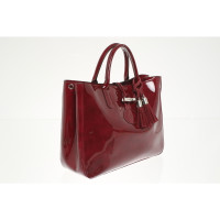 Longchamp Handbag Patent leather in Bordeaux