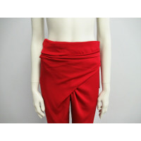 Vionnet Paire de Pantalon en Soie en Rouge