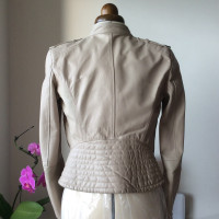 Frankie Morello Jacket/Coat Leather in Beige