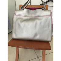 Orciani Shopper Leather in Silvery