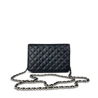 Chanel Wallet on Chain Leer in Zwart