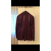 Gianni Versace Jacket/Coat Leather in Bordeaux