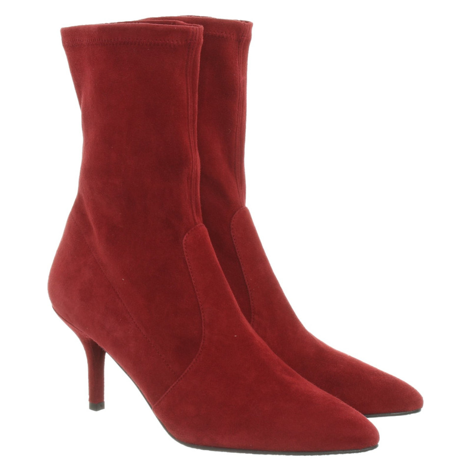 Stuart Weitzman Stiefeletten aus Wildleder in Rot