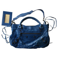 Balenciaga First Bag en Cuir en Bleu