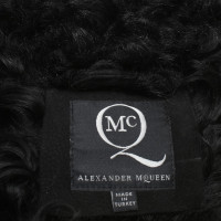 Alexander McQueen Lamsvel vest zwart