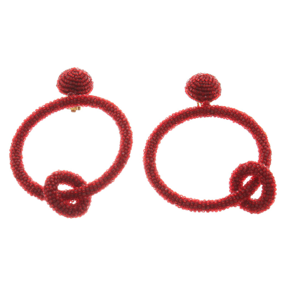 Oscar De La Renta Boucle d'oreille en Rouge