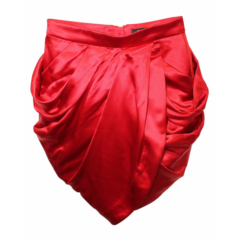 Balmain Skirt Silk in Red