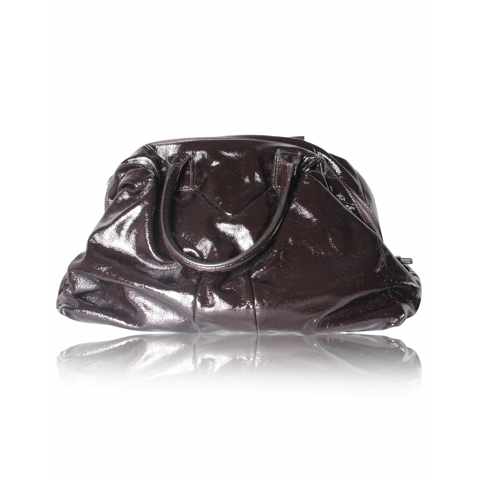 Yves Saint Laurent Tote Bag aus Leder in Braun