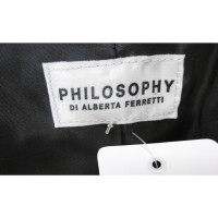 Philosophy Di Alberta Ferretti Jas/Mantel Leer in Zwart