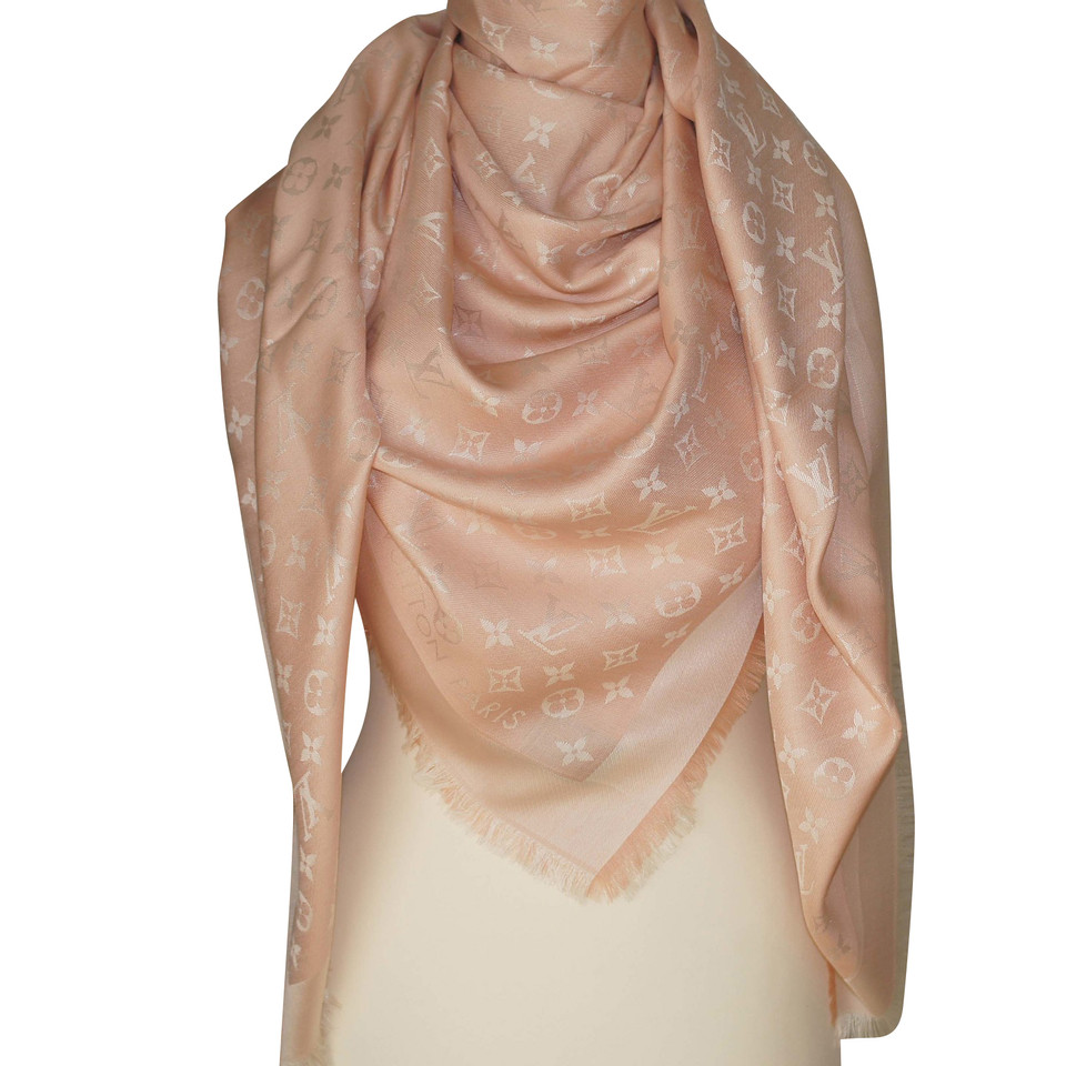 Louis Vuitton Monogram Denim scarf in pink - Buy Second hand Louis Vuitton Monogram Denim scarf ...