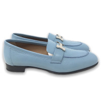 Hermès Slipper/Ballerinas aus Leder in Blau