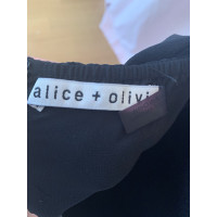 Alice + Olivia Kleid aus Baumwolle in Schwarz