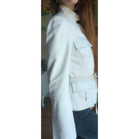 Gucci Jacke/Mantel aus Leder in Weiß