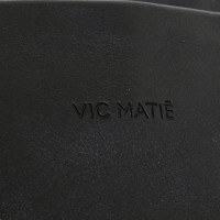 Vic Matie Rucksack aus Leder in Schwarz
