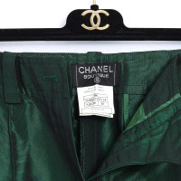 Chanel Paio di Pantaloni in Seta in Verde