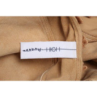 High Use Jacke/Mantel aus Leder in Beige