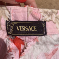Versace Paire de Pantalon en Coton en Rose/pink