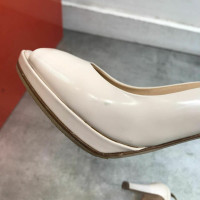 Sergio Rossi Pumps/Peeptoes en Cuir en Crème