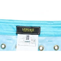 Versace Hose aus Baumwolle in Türkis