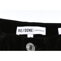 Re/Done Paire de Pantalon en Coton en Noir