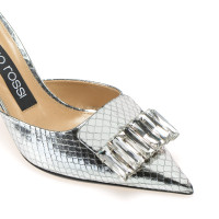 Sergio Rossi Slippers/Ballerinas Leather in Silvery