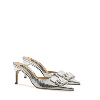 Sergio Rossi Slippers/Ballerinas Leather in Silvery